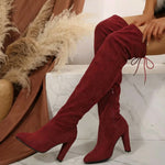 Women's Side-Zip Pointed-Toe High Knee Boots