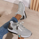 Women’s Side Zipper Lace Up Platform Sneakers