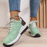 Women’s Side Zipper Lace Up Platform Sneakers