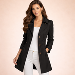 Women's Single Breasted Button-Front Trench Coat