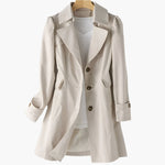Women's Single Breasted Button-Front Trench Coat