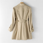 Women's Single Breasted Button-Front Trench Coat