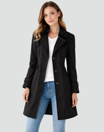 Women's Single-Breasted Notch Lapel Trench Coat