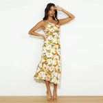 Women’s Sleeveless One-Shoulder Floral Maxi Dress