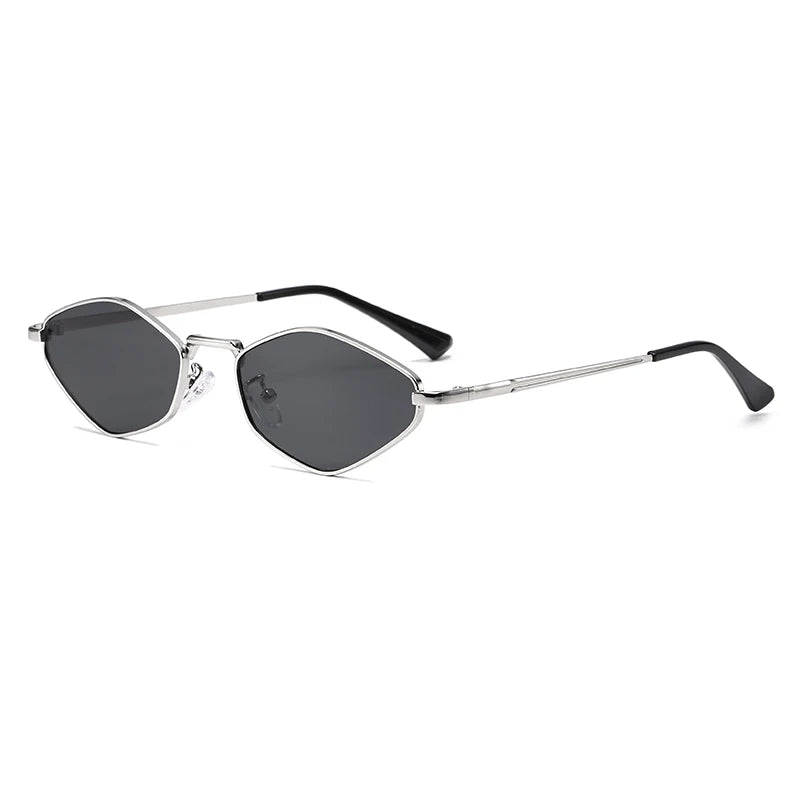 Women’s Slim Angular Oval Frame Sunglasses