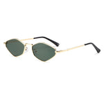 Women’s Slim Angular Oval Frame Sunglasses