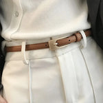 Women’s Slim Leather Look Buckle Belt