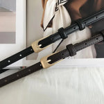 Women’s Slim Leather Look Buckle Belt