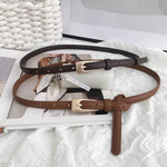 Women’s Slim Leather Look Buckle Belt