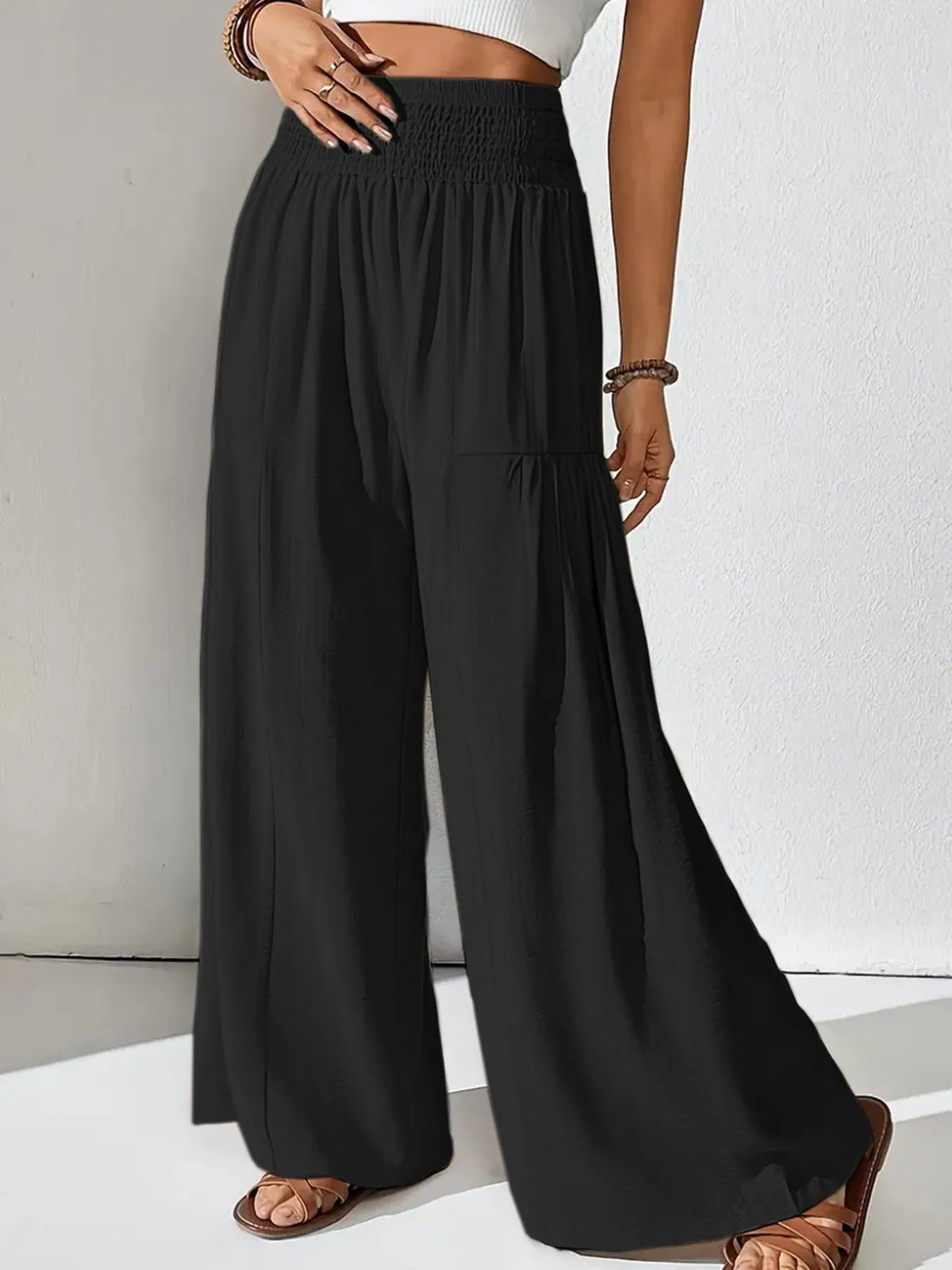 Women’s Smocked Waist Wide Leg Lounge Pants