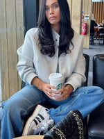 Women’s Snap Button Ribbed Cropped Bomber Jacket