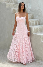 Women’s Spaghetti Strap Cowl Neck Maxi Wedding Guest Dress