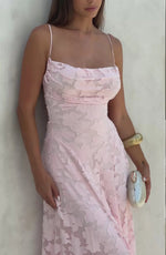 Women’s Spaghetti Strap Cowl Neck Maxi Wedding Guest Dress