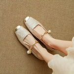 Women's Square Toe Block Heel Mary Jane Shoes