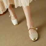 Women's Square Toe Block Heel Mary Jane Shoes