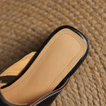 Women's Square Toe Block Heel Mule Shoes