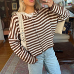 Women’s Striped Button Front Cardigan