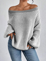 Women’s Striped Long Sleeve Knit Sweater