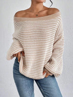 Women’s Striped Long Sleeve Knit Sweater