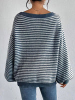 Women’s Striped Long Sleeve Knit Sweater