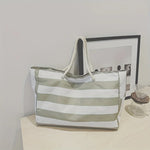 Women’s Striped Rope Handle Tote Beach Bag