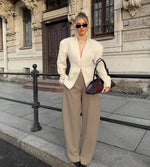 Women’s Structured V-Neck Button Front Blazer