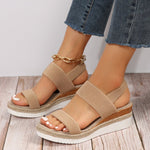Women’s Textured Strap Open Toe Platform Sole Slip On Sandals