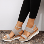 Women’s Textured Strap Open Toe Platform Sole Slip On Sandals