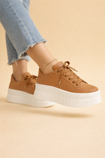 Women's Thick Sole Lace Up Platform Sneakers