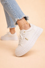 Women's Thick Sole Lace Up Platform Sneakers