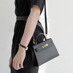 Women’s Top Handle Crossbody Bag with Turn Lock Detail