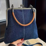 Women’s Top Handle Denim Frame Crossbody Bag