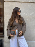 Women’s V-Neck Oversized Button Cardigan