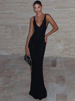 Women’s V-Neck Sleeveless Maxi Wedding Guest Dress