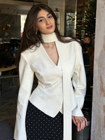 Women’s V-Neck Tailored Button Front Blazer