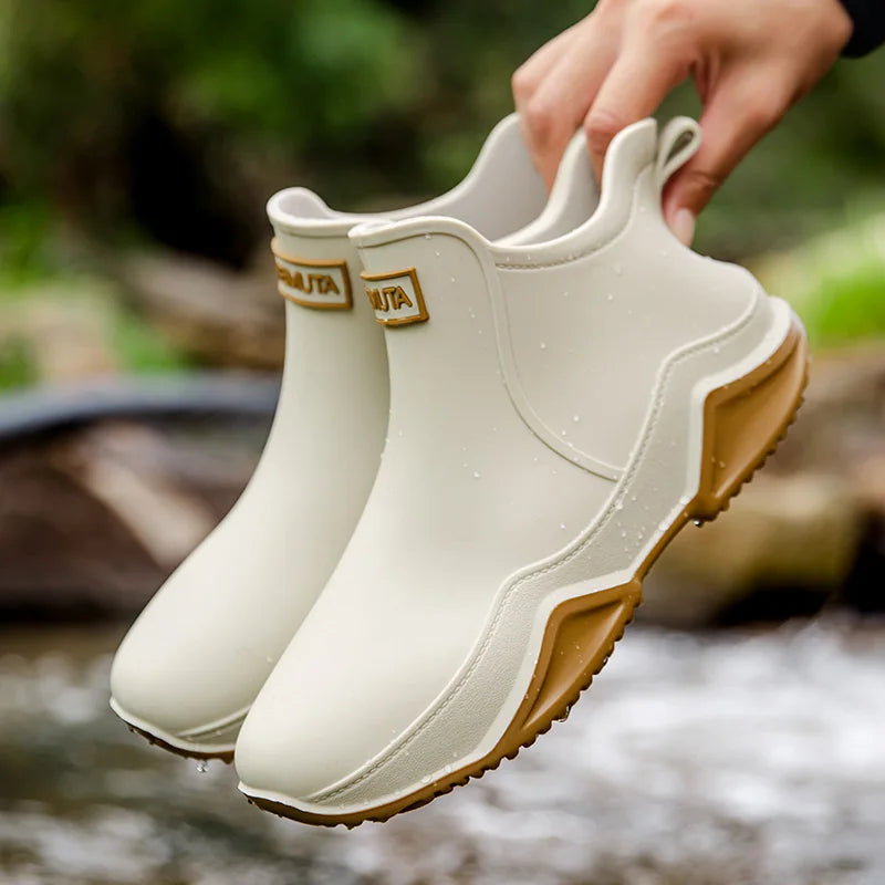 Women’s Waterproof Slip-On Rain Ankle Boots