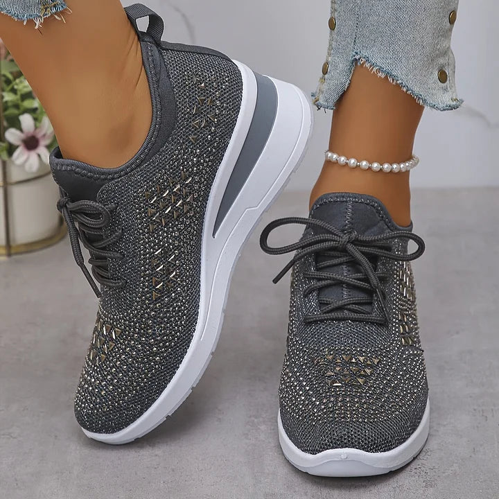 Women's Wedge Sole Lace Up Sneakers