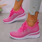 Women's Wedge Sole Lace Up Sneakers