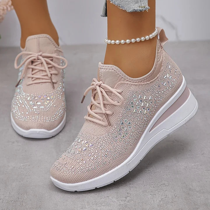 Women's Wedge Sole Lace Up Sneakers