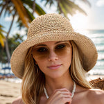 Women’s Wide Brim Woven Straw Sun Hat