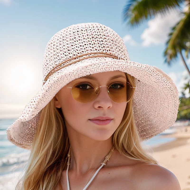 Women’s Wide Brim Woven Straw Sun Hat
