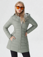 Women's Winter Hooded Faux Fur Quilted Coat