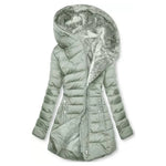 Women's Winter Hooded Faux Fur Quilted Coat