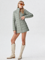 Women's Winter Hooded Faux Fur Quilted Coat