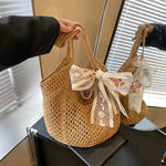 Women’s Woven Crochet Tote Beach Bag
