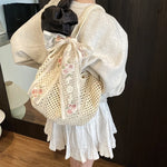 Women’s Woven Crochet Tote Beach Bag
