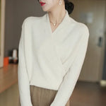 Women’s Wrap Front V-Neck Long Sleeve Sweater