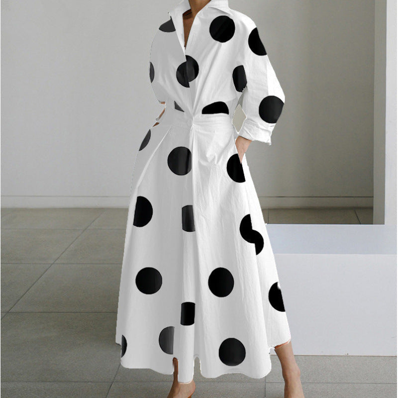 Women's Wrap Long Sleeve Shirt Maxi Dress