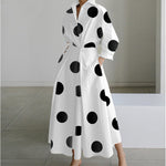 Women's Wrap Long Sleeve Shirt Maxi Dress