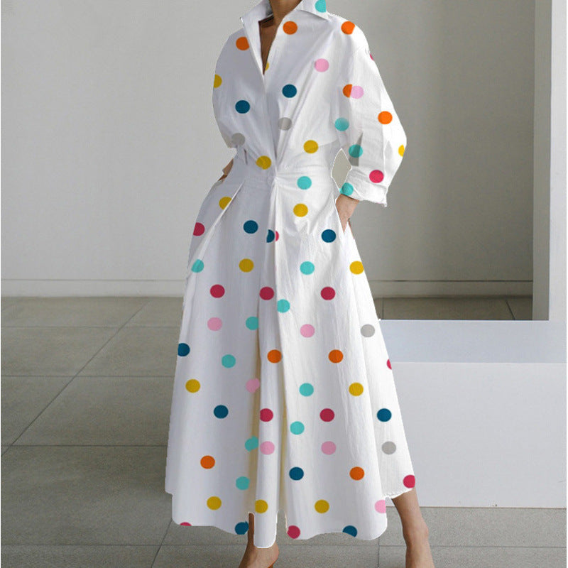 Women's Wrap Long Sleeve Shirt Maxi Dress